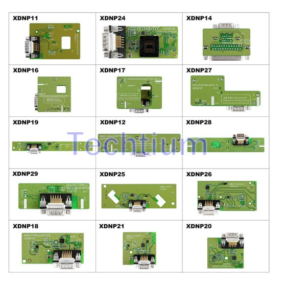 Full Set XDNPP0CH 16pcs Xhorse Solder-Free Adapters and Cables Work with VVDI Prog/ MINI PROG and KEY TOOL PLUS